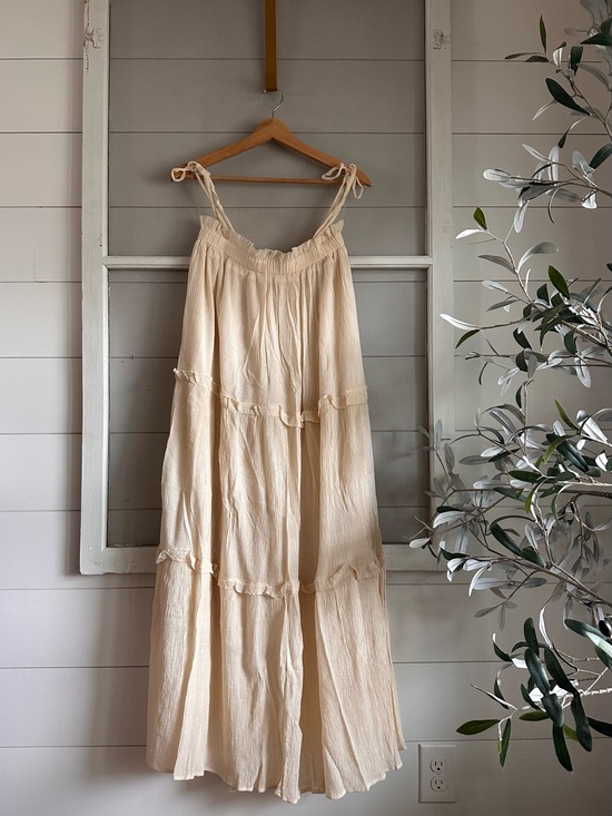 &Merci Dresses & Skirts - Women’s Cream Maxi Dress with Tie Straps